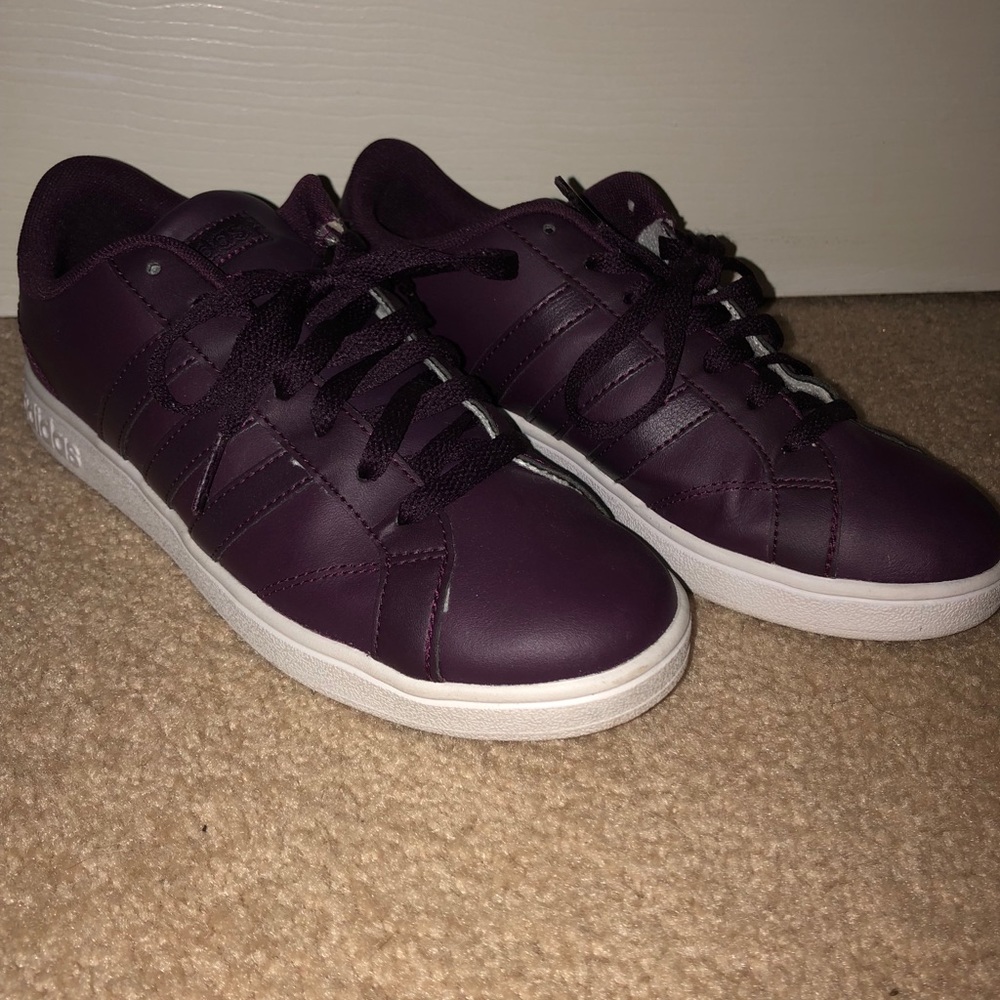 Plum adidas sneakers